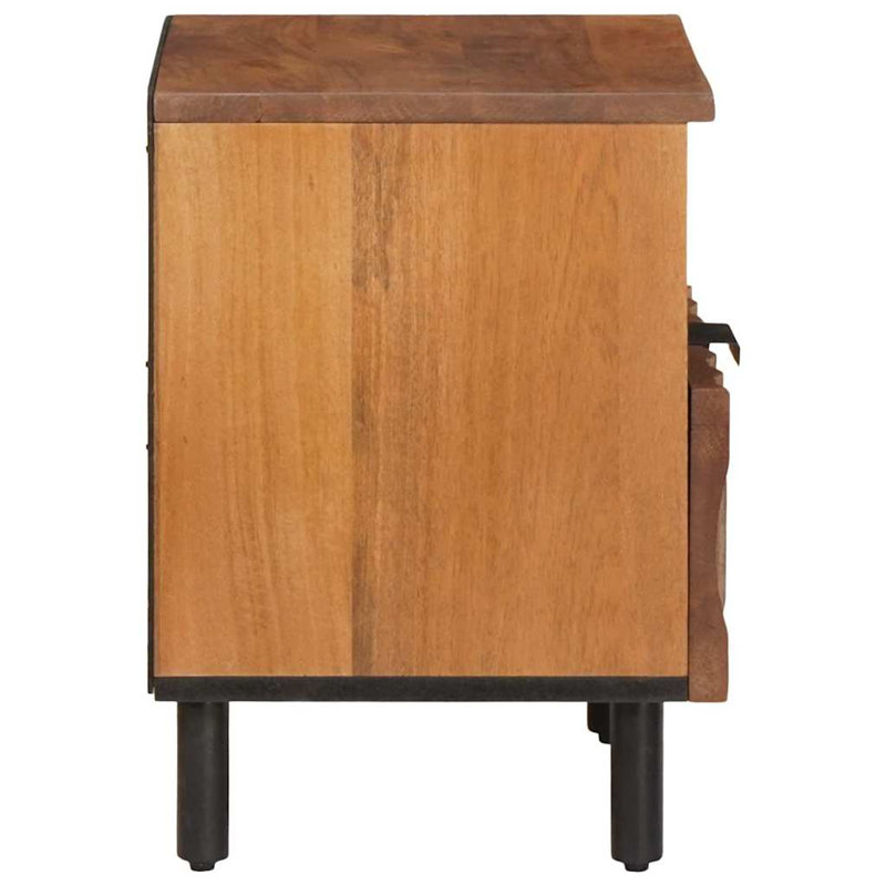 40cm W Solid Wood Bedside Table, Brown