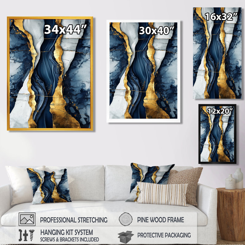 Standish - Abstract Wall Art Living Room, Noir, noir, noir, noir, H 20 po x l 12 po, Reproduction encadrée d'une seule photo