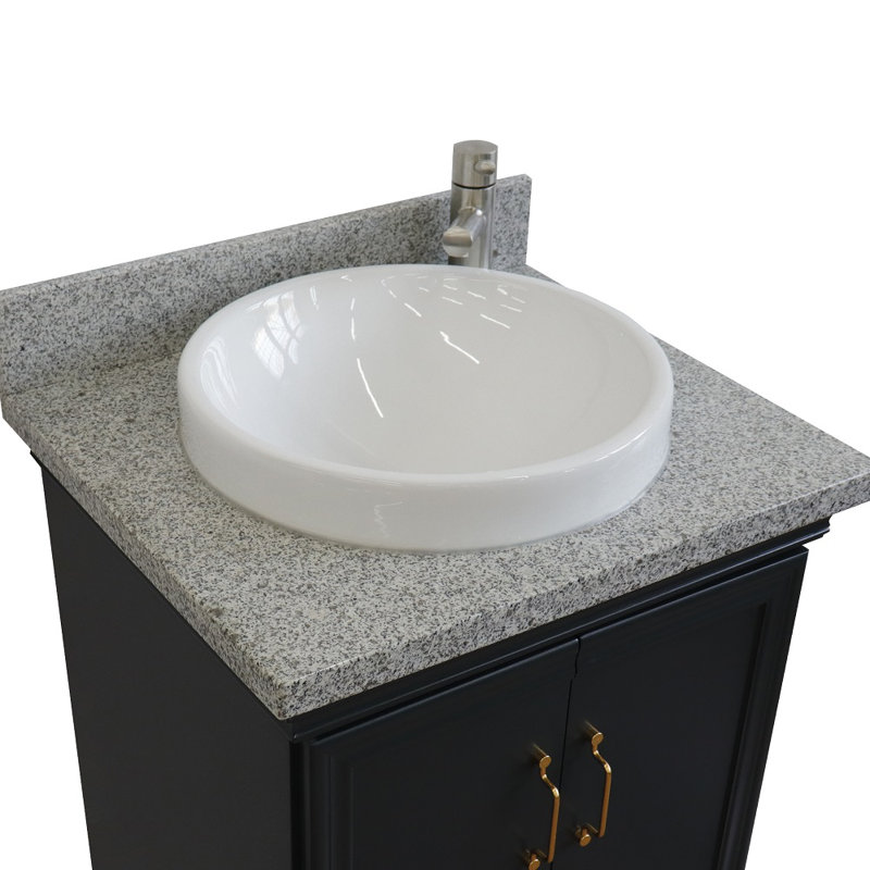 Ensemble de meuble-lavabo simple 25 po Hunstant, Gris foncé, Granite