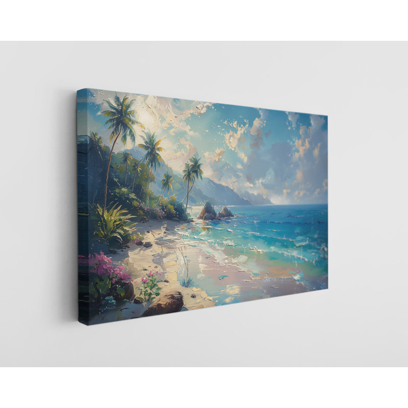 Reproduction d'art sur toile, peinture à l'huile de plage tropicale, décoration murale moderne pour la maison et le bureau