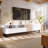 TV Stand  80'' TV With Double Storage Space, Media Console Table, Entertainment Center With Drop Down Door  , , Home Theatre-915312897