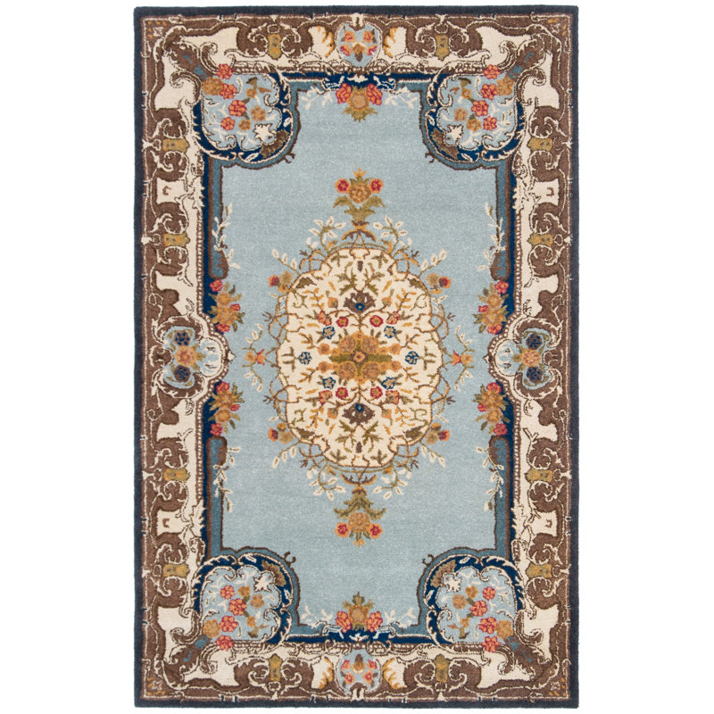 Molter Bergama Hand Tufted Wool Oriental Rug, Rectangle 5' x 8'