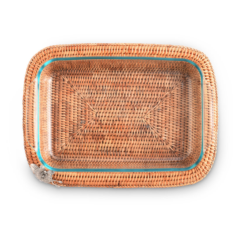 Rectangle Rattan Casserole Set