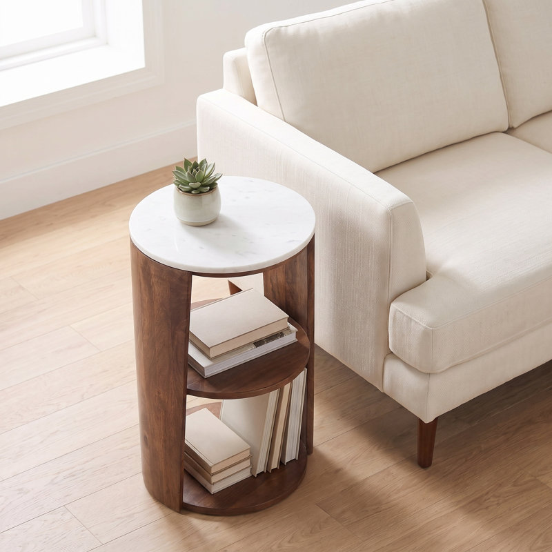 Table d'appoint cylindrique ronde à trois niveaux