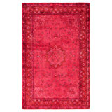 Overdyed Hand-Knotted Wool Modern-Contemporary Pink Area Rug 3' 1" x 5' 1"