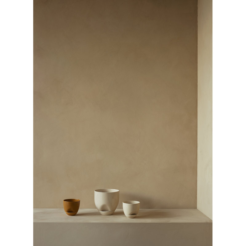 Meira Ceramic Planter, Ashen, 7.8" H x 7.8" W x 7.8" D