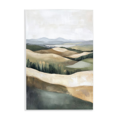 Plaque murale Tranquil Rolling Hills & Fields, design par Petal Prints Design