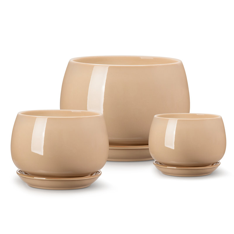 Ceramic Pot Planter, 14.7cm H x 12cm W x 5cm D, Brown