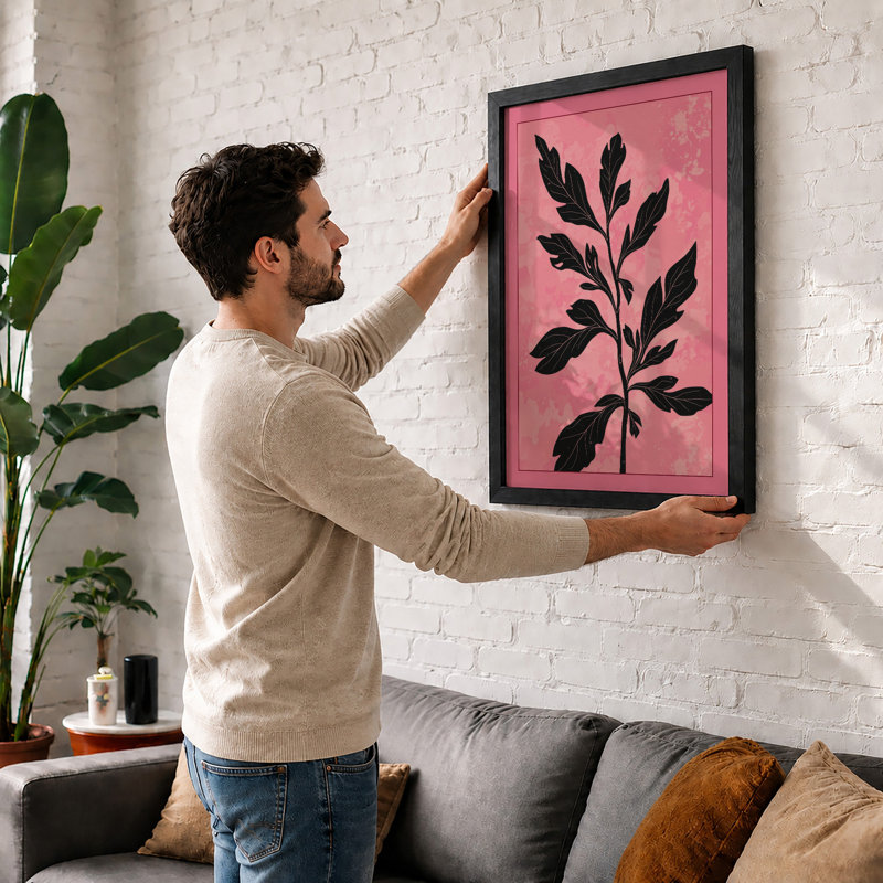 Silhouette Stem Botanical - Framed Print, Unframed, A4 - 29.7 x 21.0 cm