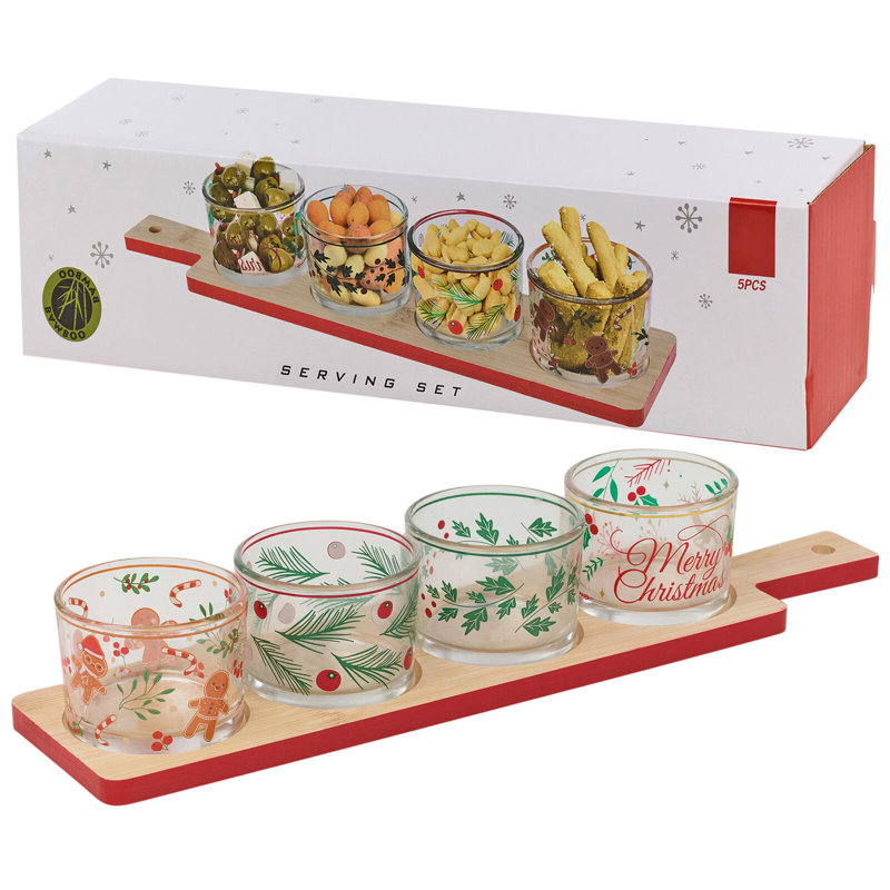 The Seasonal Aisle Annmargaret Bamboo & Glass Serving Bowl
