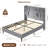 Velvet Upholstered Headboard Bed Frame with USB Charging Ports-1732949145-1732949151