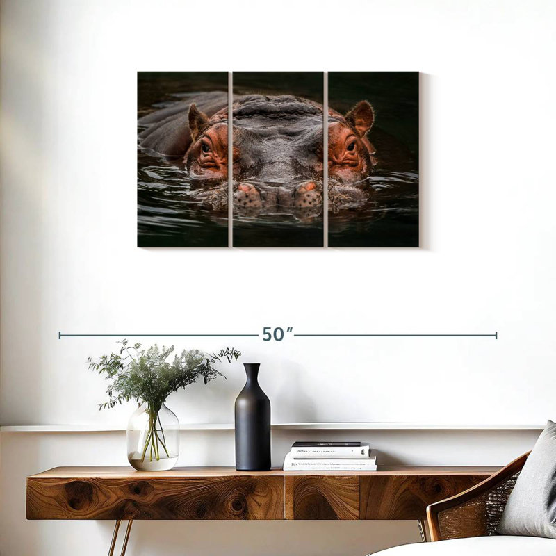 Brampt Submerged Hippo, 20" H x 33" W