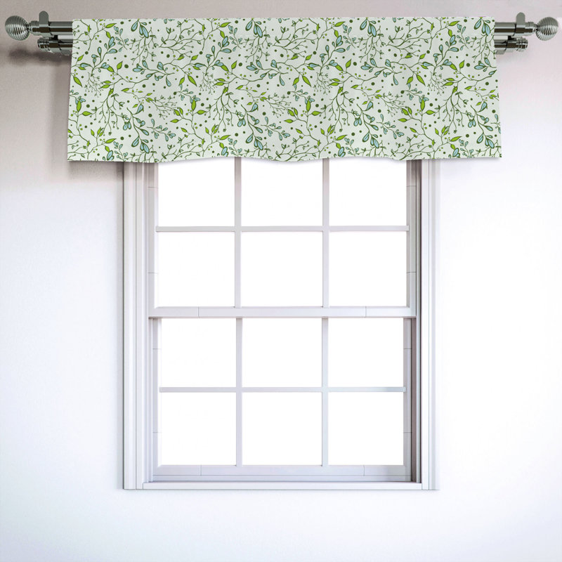 Sateen Floral Ruffled Window Valance