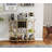 Itasca Metal Wine Bar Stand with 4-Tier Storage, Tempered Glass Wine Rack Table with Glass Holders