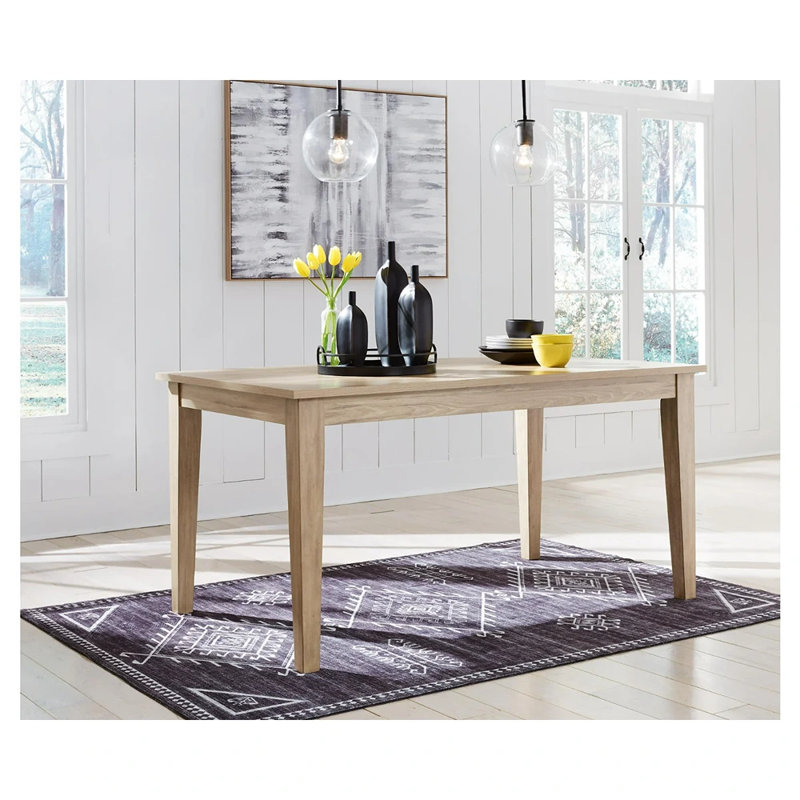 Gleanville Light Brown Rectangular Wood Dining Table for Six