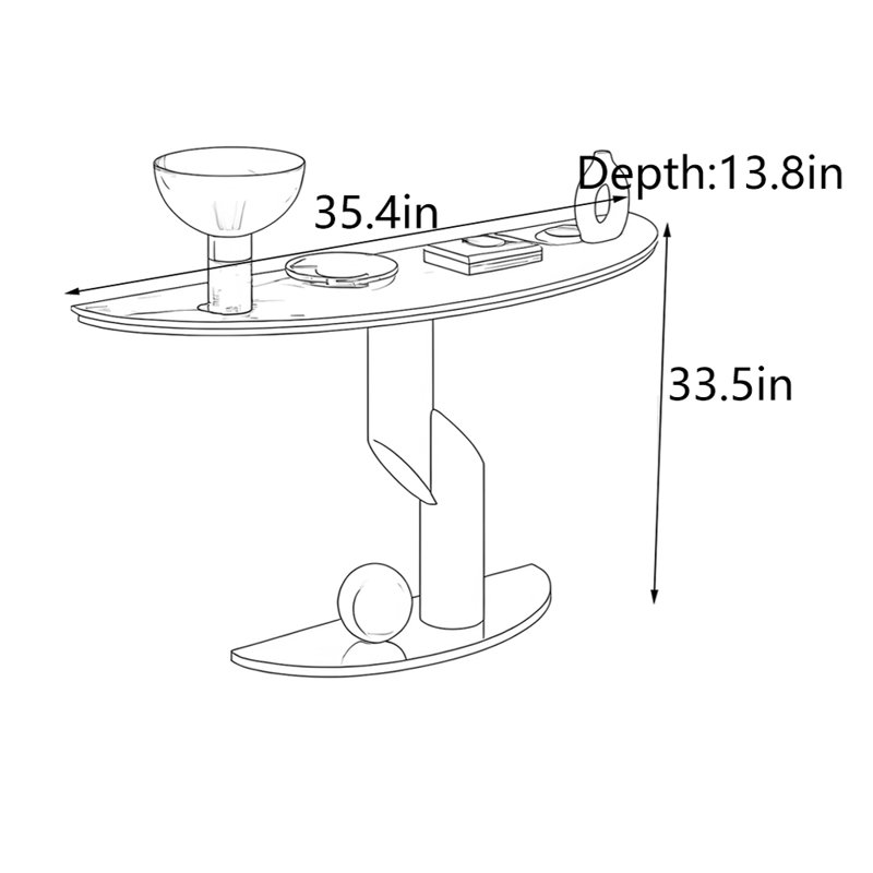 Console de vestibule légère et luxueuse, H 33,5 po x l 35,4 po x P 13,8 po