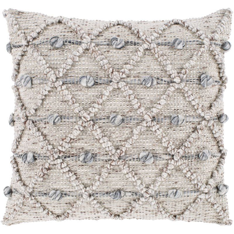 Anders Embroidered Cotton Blend Reversible Throw Pillow, 22" x 22", Pillow Cover Only - No Insert