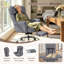 Fauteuil de bureau ergonomique de direction à dossier haut, accoudoirs rabattables et inclinable, repose-pieds rétractable, gris-599938622