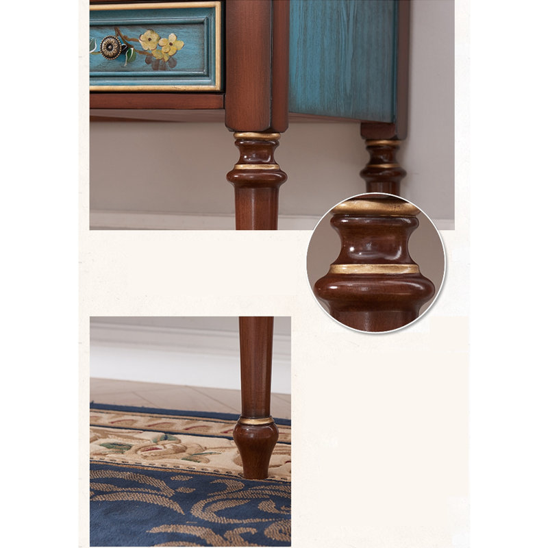 Retro-style painted desk, 29.53" H x 55.12" W x 23.62" D