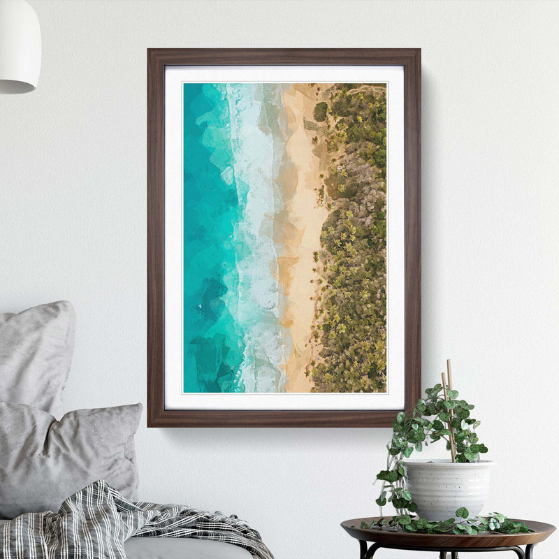 Beach in Choroni Venezuela in Abstract - Picture Frame Photograph Print, 48cm H x 36cm W x 2cm D, Walnut Framed