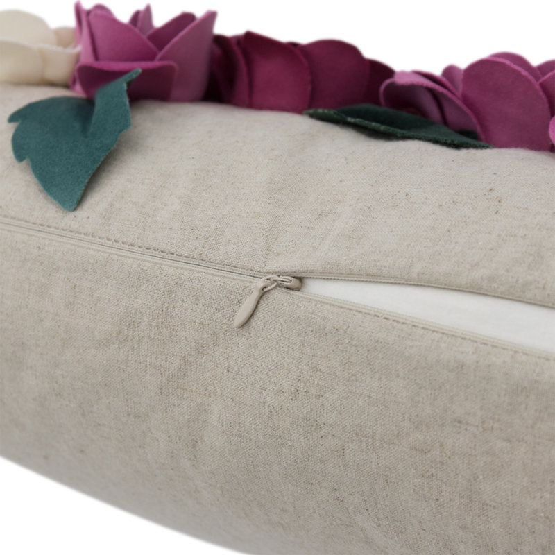 Housse de coussin décoratif, Rose / blanc