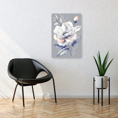 Impression sur toile «Elegant White Bloom Delicate Dreamy Elegant Rose Flower Nature»