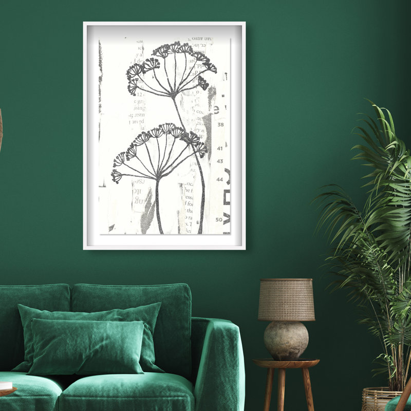 Botanical Shadow Shadowbox Floral & Botanical Print by Oliver Gal, Black Frame, 10 x 15, 31.5"H x 21.5"W, White Shadowbox