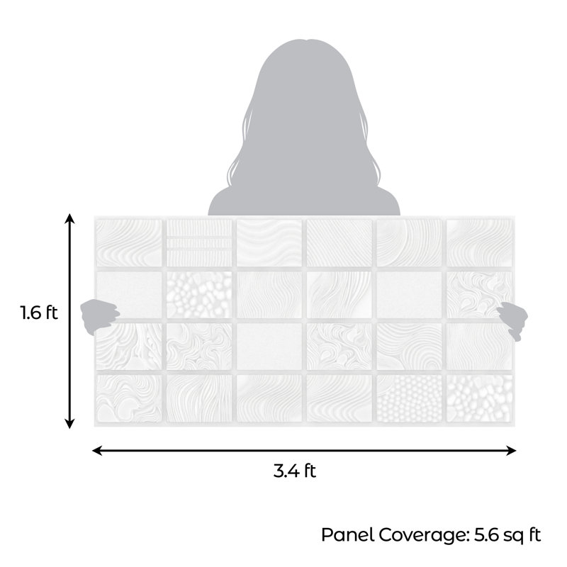 Panneau mural en PVC souple 19,7 "x 40,6" en PVC souple blanc (paquet de 10), White