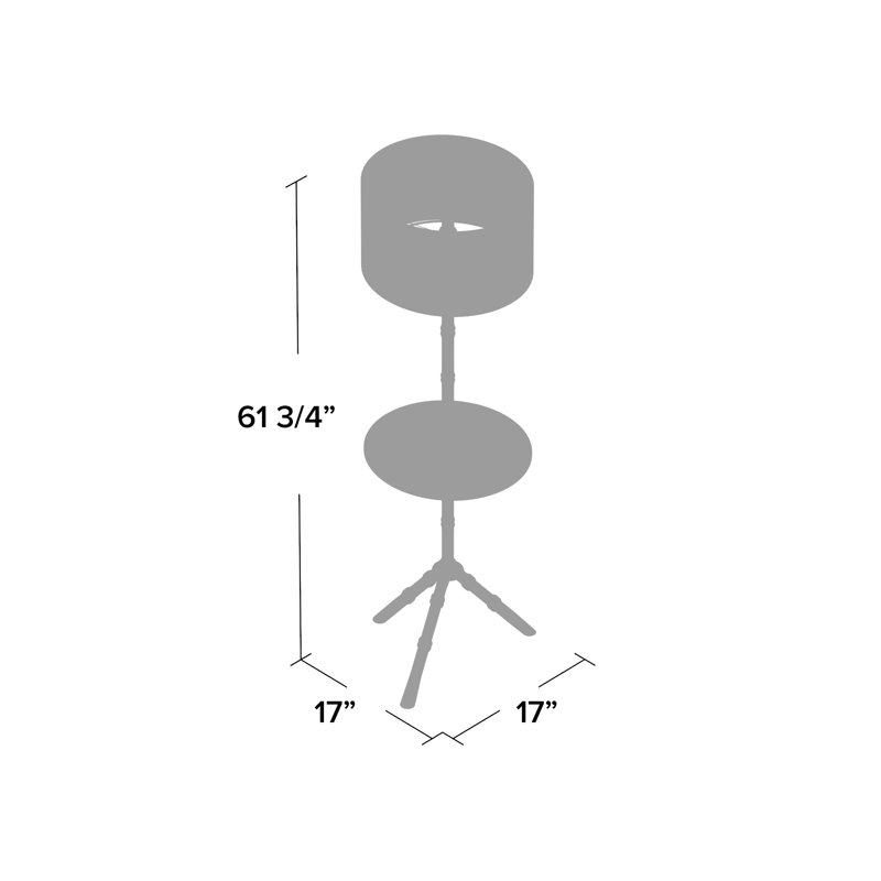 Imler 62'' Tray Table Floor Lamp, Chrome