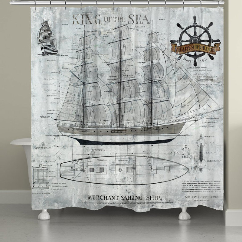 King of the Sea Single Shower Curtain