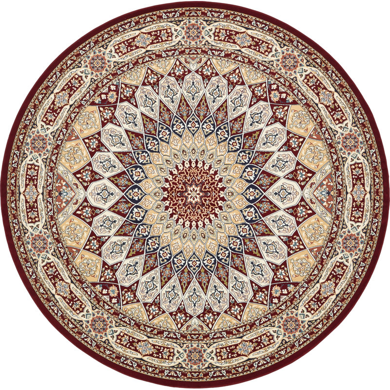 Tapis bleu Jackson Jackson, Burgundy, Rond 10pi