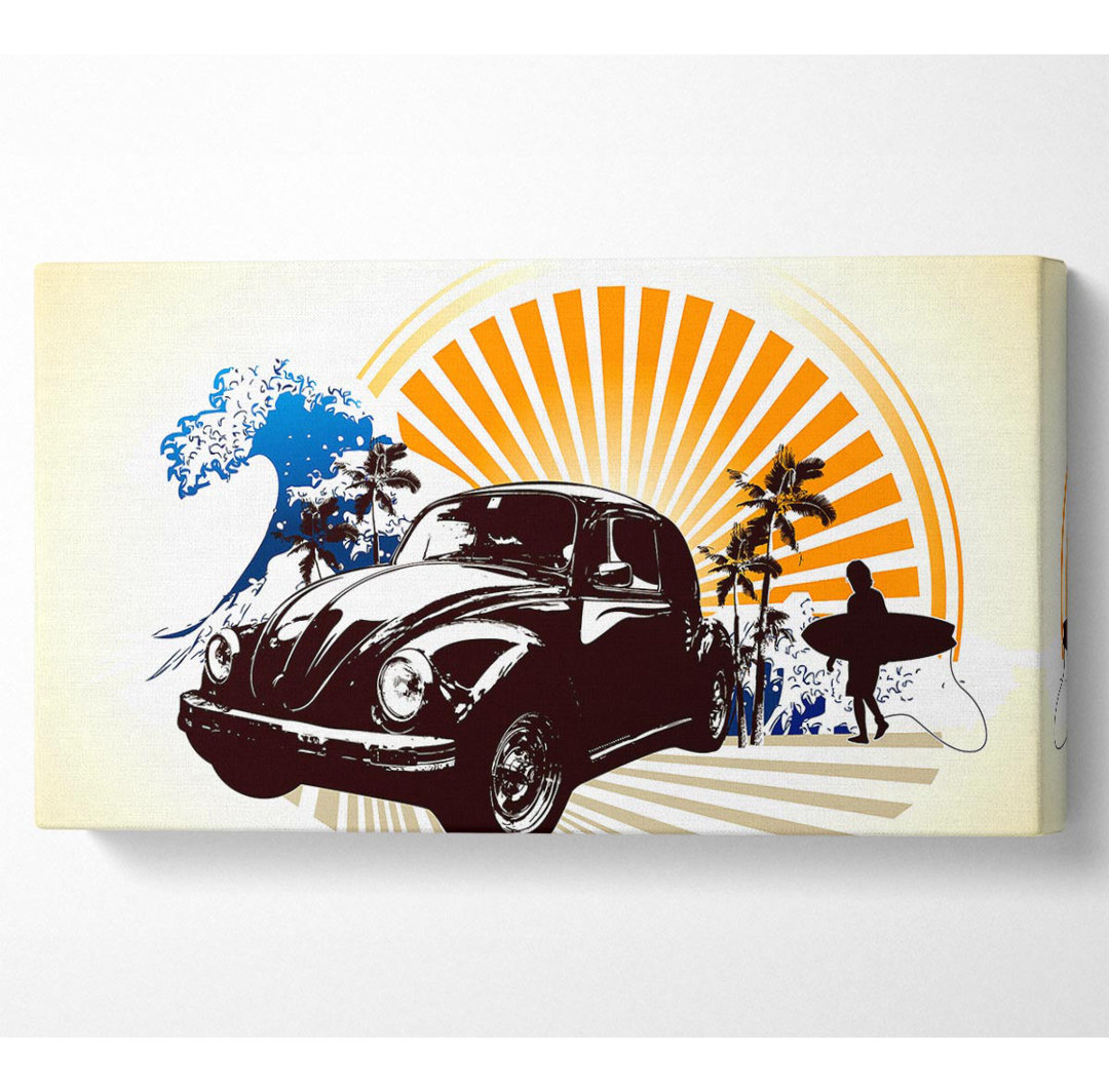 Vintage Volkswagen Beetle - Kunstdrucke auf Leinwand