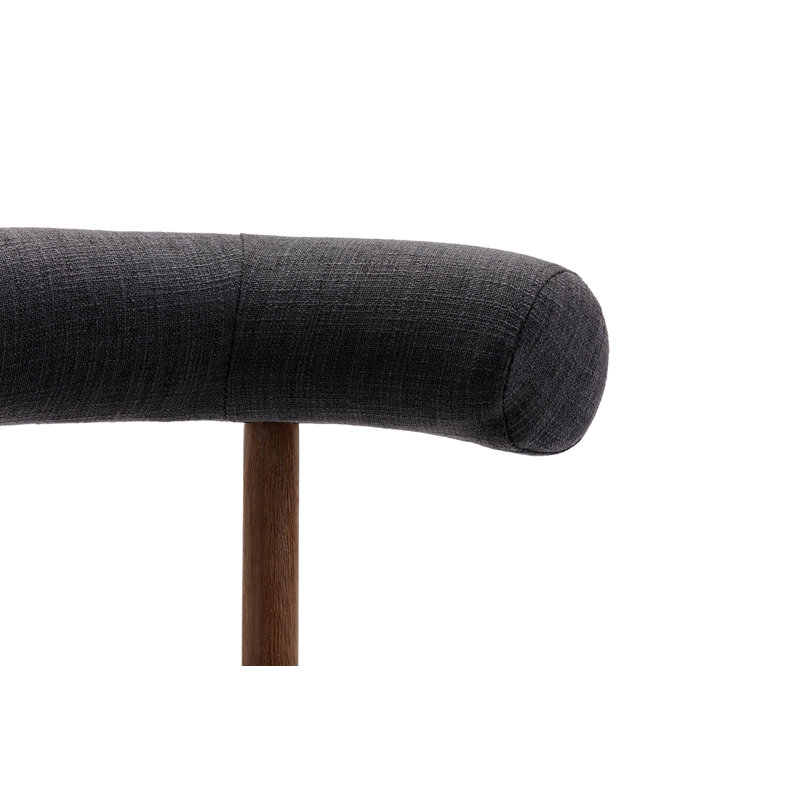 Chaise d'appoint à dossier solide Ayman, Gris anthracite