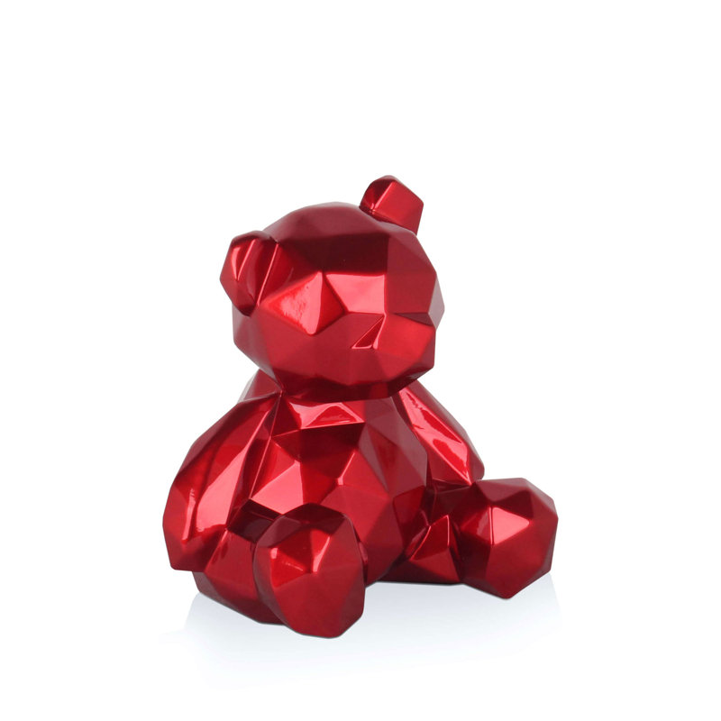 Animals Figurines & Sculptures, 20cm H x 18cm W x 16cm D, Shiny Red