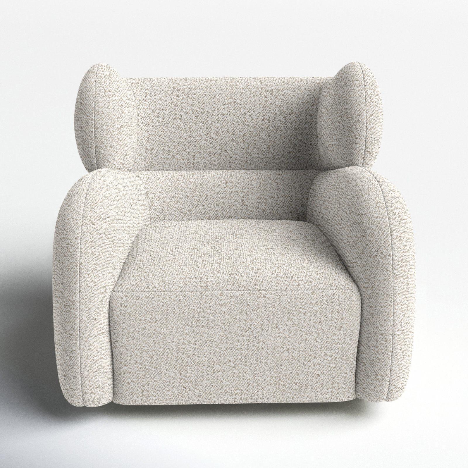 Pablo 36" W Swivel Armchair, Cream Boucle 1146-002