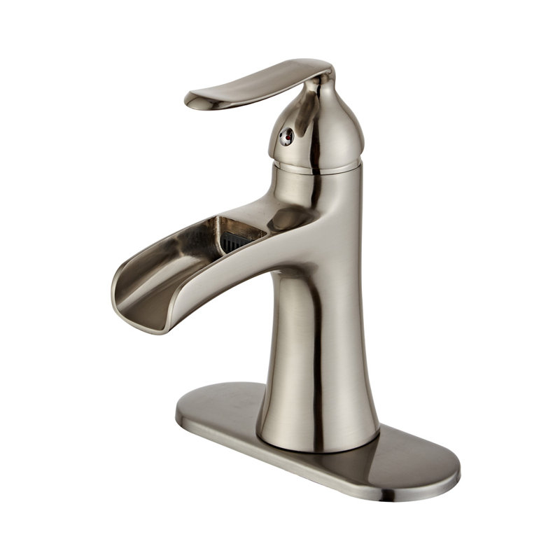 Single-Hole Single-handle Bathroom Faucet with Drain Assembly, Brushed Nickel