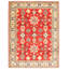Tapis rouge en laine noué à la main de conception unique 8 pi 11 po x 11 pi 11 po New Age