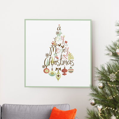 Collage de Noël, reproduction d’art textuel sur toile tendue