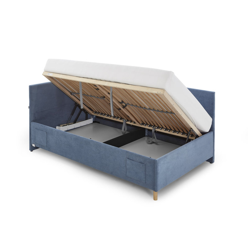 Bromborough Storage Bed, European Single (90 x 200cm), Blue