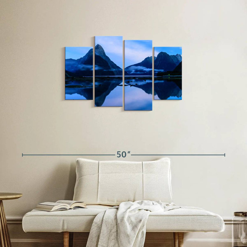 Lynelle Mirrored Milford Sound, 22" H x 36" W