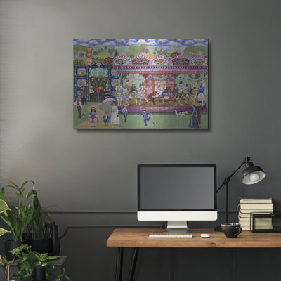  'Victorian Fairground' by Gale Pitt Metal Wall Art, 36" x 24"