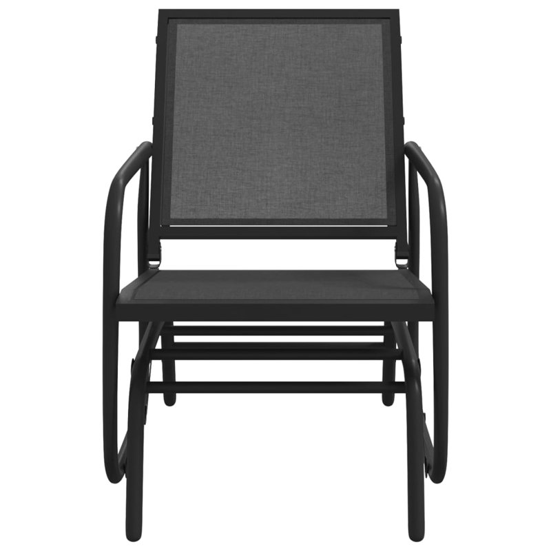 Chaise berçante d'extérieur en métal, Noir