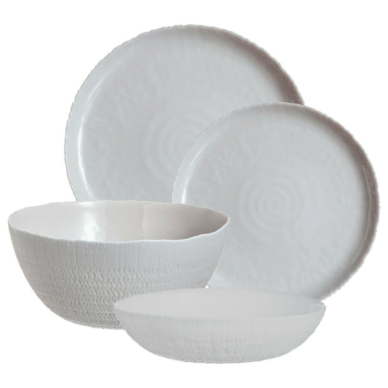 6X 26Cm Dinner Plate Ammonite Grey Opal Dinnerware Collections, Grey