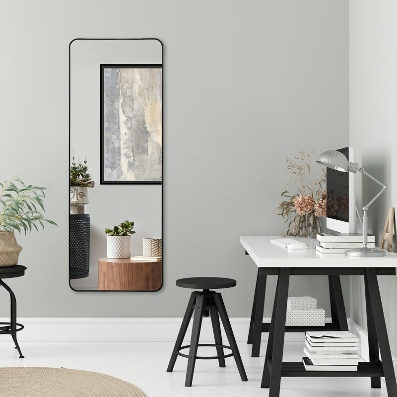 Avinsh 21x58 Framed Rectangular Mirror with Metallic Accent for Bedroom Living Room Bathroom
