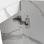 Meuble-lavabo mural moderne blanc de conception compacte avec lavabo en céramique et porte à fermeture en douceur pour petite baignoire