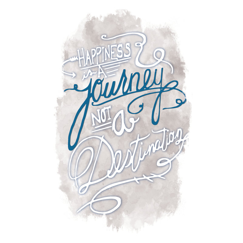 Happiness Is A Long Journey - Wrapped Canvas Print, 46cm H x 30cm W x 3.8cm D