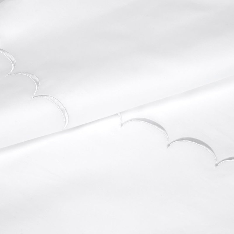 Brazier Sateen Duvet Cover, Twin Duvet Cover + 1 Standard Sham, White