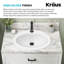 KRAUS Elavo. Lavabo de salle de bain ovale encastré en porcelaine ovale en blanc avec trop-plein, KCT-101