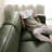 Simple Green Artificial Leather Pine Frame Sofa