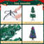 Pre Lit Fiber Optic Fir Christmas Tree with Multicolor Lights Star and Topper Metal Stand-735773754